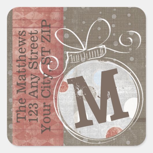 ジンルベルモノグラム差出人住所 スクエアシール (正面)