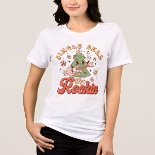 ジンルベルロックインレトロミュージカルクリスマスツリー トライブレンドTシャツ