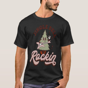ジンルベルロックンクリスマスツリーグルーヴィーレトロクリスマ Tシャツ
