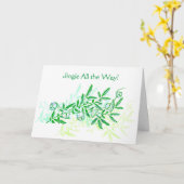 ジンルベルヴィンテージポップ・アートのアートクリスマスホリデーカード カード (黄色い花)