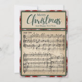 ジンルベルヴィンテージレッドバッファロープレイドクリスマス シーズンカード (正面)