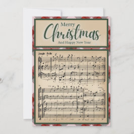 ジンルベルヴィンテージレッドバッファロープレイドクリスマス シーズンカード