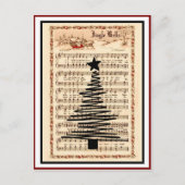 "ジンルベル"ヴィンテージシートミュージッククリスマス シーズンポストカード (正面)