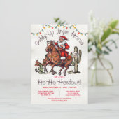 ジンルホースサンタホリデイクリスマスホームダウンパーティー 招待状 (スタンド正面)