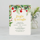 ジンルミングルグリーンクリスマスパーティー 箔招待状 (立ち正面)
