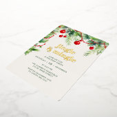 ジンルミングルグリーンクリスマスパーティー 箔招待状 (回転した状態)