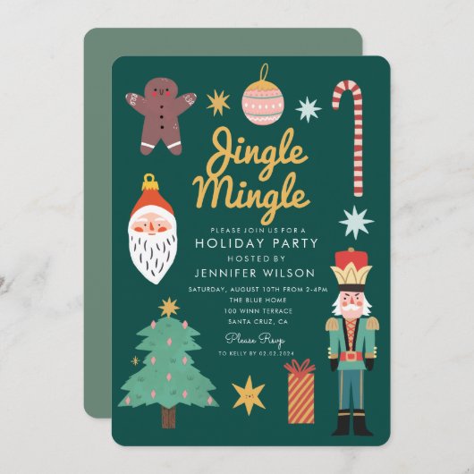 ジンルミングルメリーホお洒落リデーパーティー 招待状 (正面/裏面)