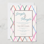 ジンルミンルパステルパステル市松模様にパターンクリスマス 招待状 (正面)