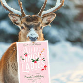 ジンルレディースナイトアウトモダンピンクパステルホリデイ 招待状