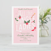 ジンルレディースナイトアウトモダンピンクパステルホリデイ 招待状 (スタンド正面)