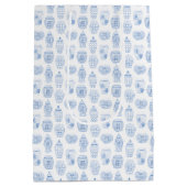 ジン名門私立校風のジャー·ジャー·ブルー·アンド·ホワイト結婚ズ·サンキュー ミディアムペーパーバッグ (裏面)