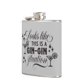 ジン好おもしろいきのワードアート フラスク (左)