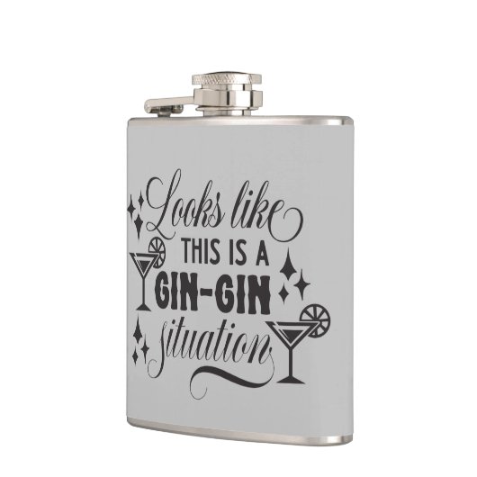 ジン好おもしろいきのワードアート フラスク (左)