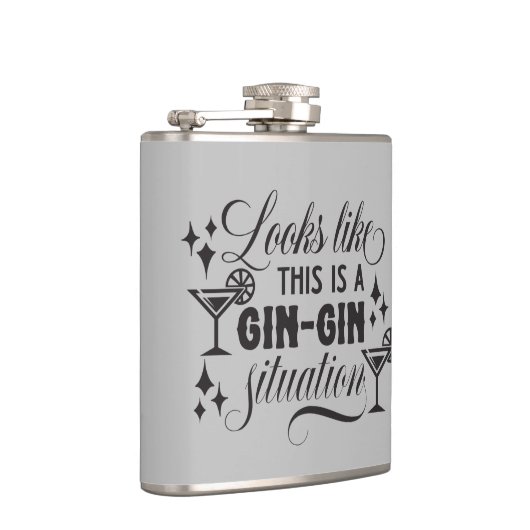 ジン好おもしろいきのワードアート フラスク (右)