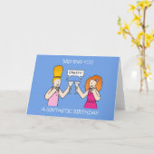 ジン恋人の誕生日ユーモア彼女のために。 カード (黄色い花)