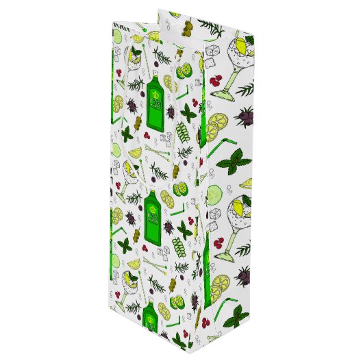 ジン愛好家 ジン・トニック・カクテルパーティー ボトルバッグ ワインギフトバッグ (正面アングル)