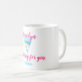 ジン、カクテルグラス、任意の名前で作業 コーヒーマグカップ (正面右)