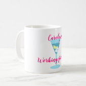 ジン、カクテルグラス、任意の名前で作業 コーヒーマグカップ (正面左)