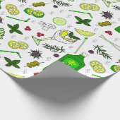 ジン・トニック ラブ ジン愛好家 カクテルパーティー パターン ラッピングペーパー (角)