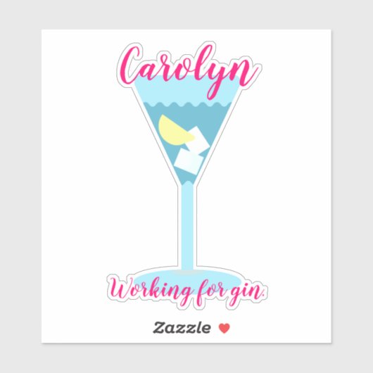 ジン、ブルーガラスの仕事パーソナライズされた、 シール (シート)