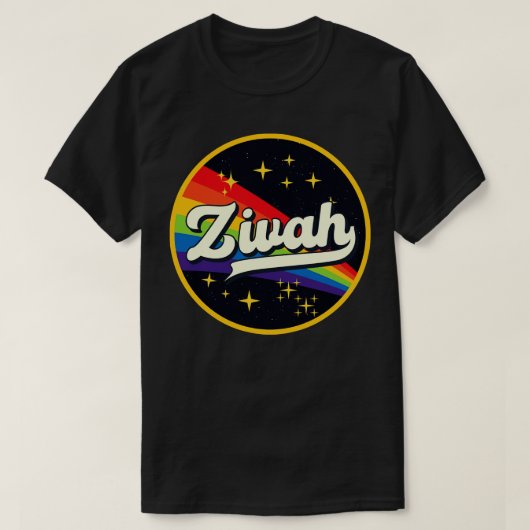 ジヴァレインボーイン宇宙ヴィンテージスタイル Tシャツ (デザイン正面)
