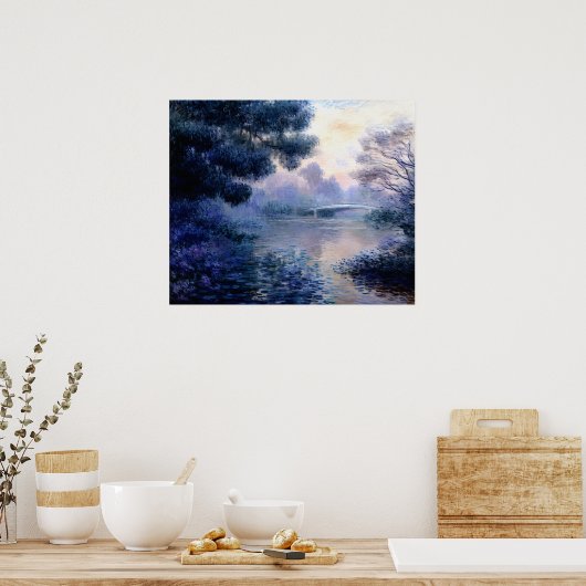 ジヴェルニーの近くのセーヌ川の朝 ポスター (キッチン)