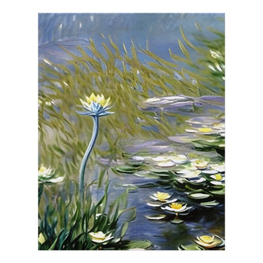 ジヴェルニーの青々としたアガパンツスの花 フォトプリント            (正面)