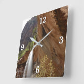 ジーオン国立公園のエメラルドプール滝III スクエア壁時計 (傾斜)