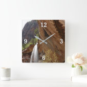 ジーオン国立公園のエメラルドプール滝III スクエア壁時計 (ホーム)