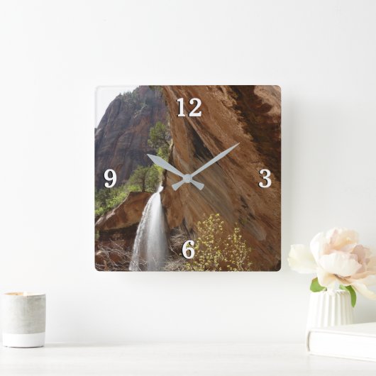ジーオン国立公園のエメラルドプール滝III スクエア壁時計 (ホーム)