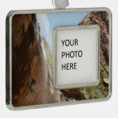 ジーオン国立公園のエメラルドプール秋II シルバープレートフレームオーナメント (右)