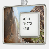 ジーオン国立公園のエメラルドプール秋II シルバープレートフレームオーナメント (左)