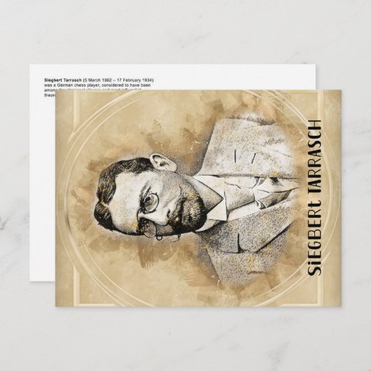 ジークバート・タラッシュ・チェス・プレーヤー ポストカード (正面/裏面)