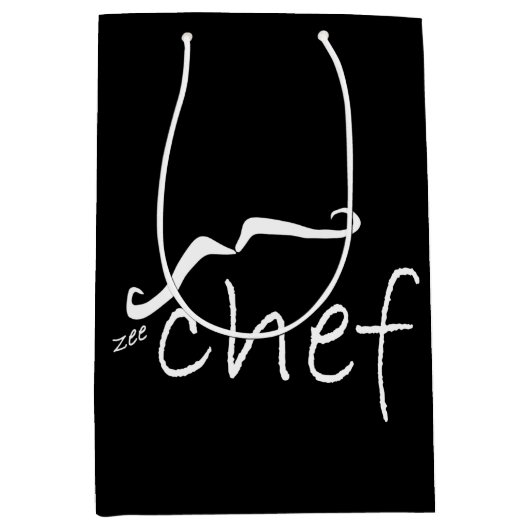 ジーシェフフランスのブラックMGB ミディアムペーパーバッグ (正面)