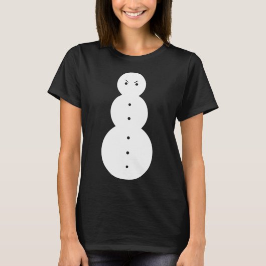 ジージー・スノーマン おもしろい怒った雪だるま Tシャツ (正面)