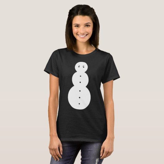 ジージー・スノーマン おもしろい怒った雪だるま Tシャツ (正面フル)