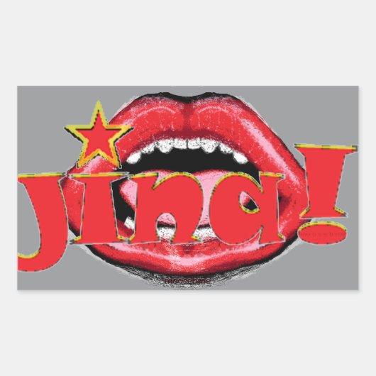 ジーナ！コーヒー 長方形シール (正面)