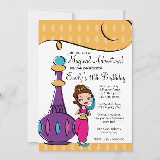 ジーニーとランプの招待状 招待状 (正面)