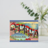 ジーニーバ セネカ湖 ニューヨーク レトロ ポストカード (スタンド正面)