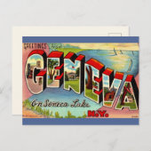 ジーニーバ セネカ湖 ニューヨーク レトロ ポストカード (正面/裏面)