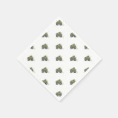 ジープを運転している象の漫画のイラストレーション。 スタンダードカクテルナプキン (角)