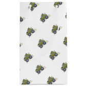 ジープを運転している象の漫画のイラストレーション スモールペーパーバッグ (裏面)