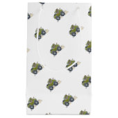 ジープを運転している象の漫画のイラストレーション スモールペーパーバッグ (正面)