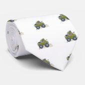 ジープを運転している象の漫画のイラストレーション ネクタイ (ロール)