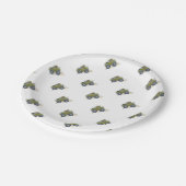 ジープを運転している象の漫画のイラストレーション ペーパープレート (アングル)