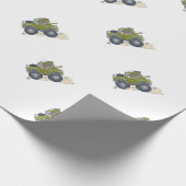 ジープを運転している象の漫画のイラストレーション ラッピングペーパー (角)