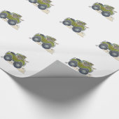 ジープを運転している象の漫画のイラストレーション ラッピングペーパー (角)