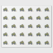 ジープを運転している象の漫画のイラストレーション ラッピングペーパー (フラット)