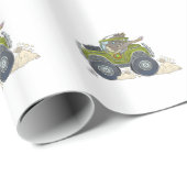 ジープを運転している象の漫画のイラストレーション ラッピングペーパー (ロールコーナー)