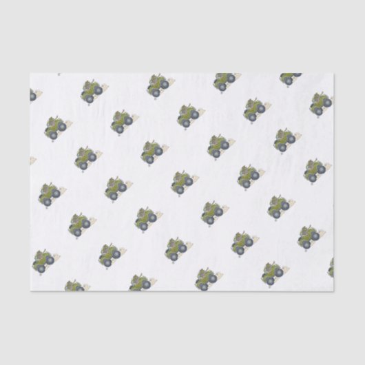 ジープを運転している象の漫画のイラストレーション 薄葉紙 (正面)